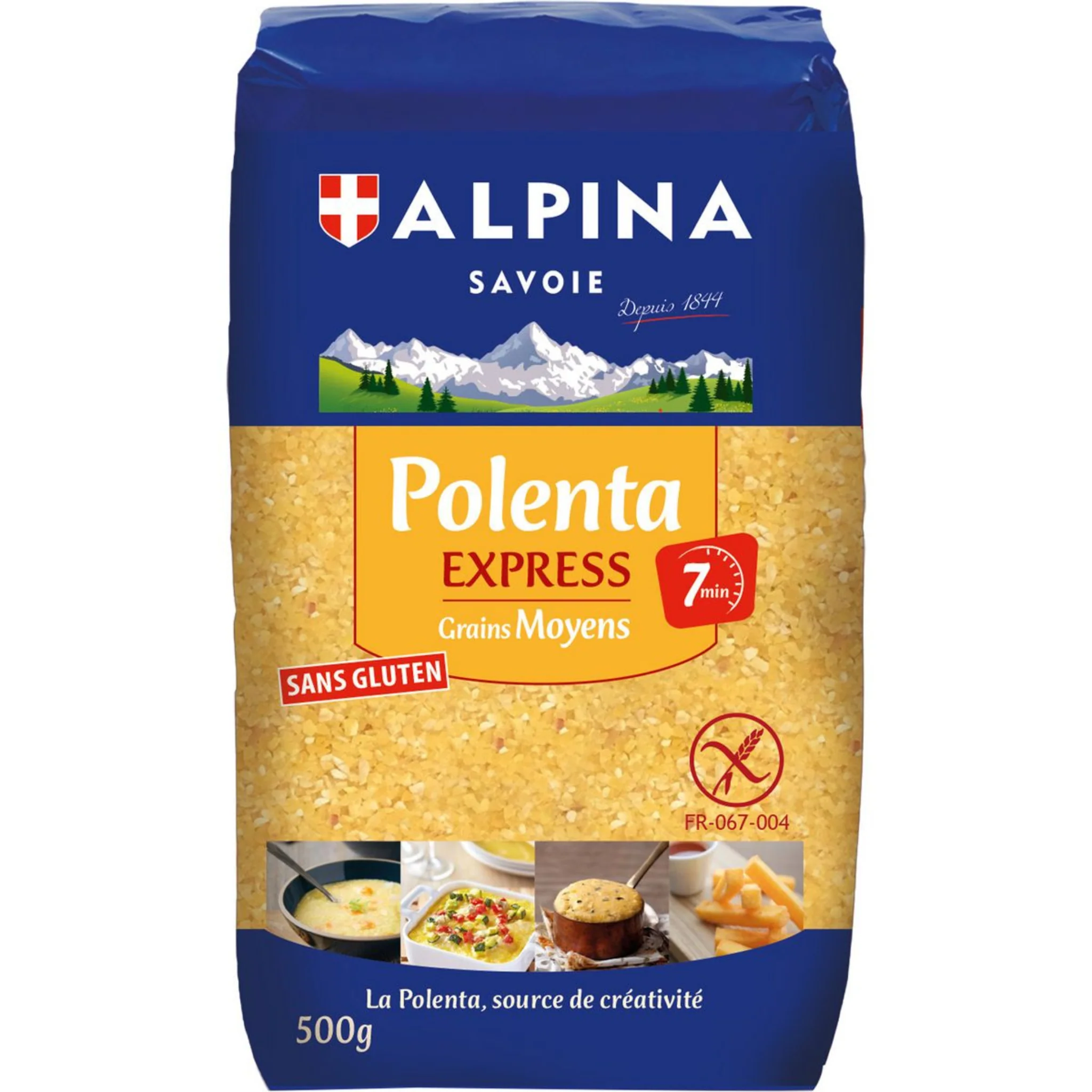 ALPINA Polenta express 7min grains moyen sans gluten 500g -G113