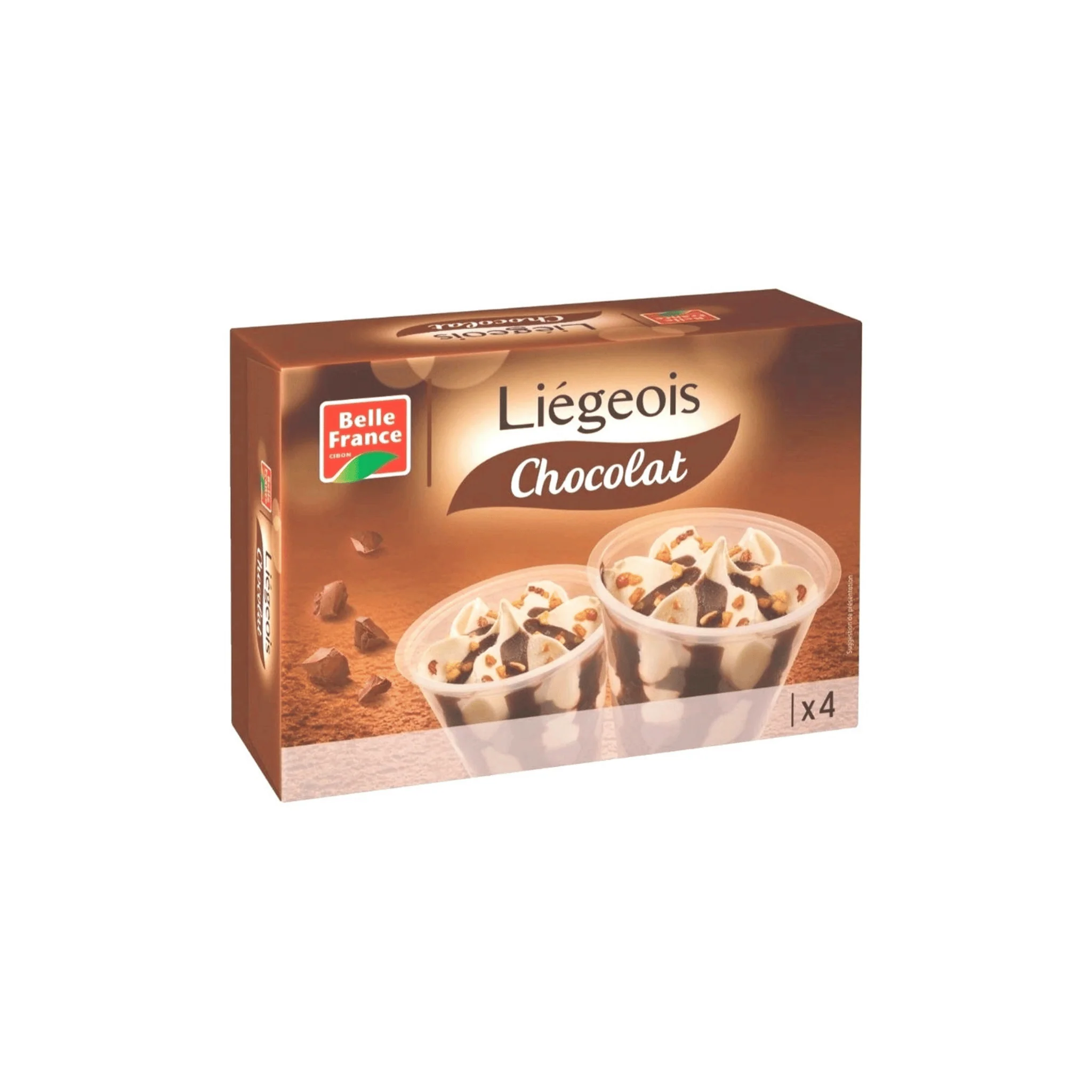BELLE FRANCE Liégeois Chocolat x4