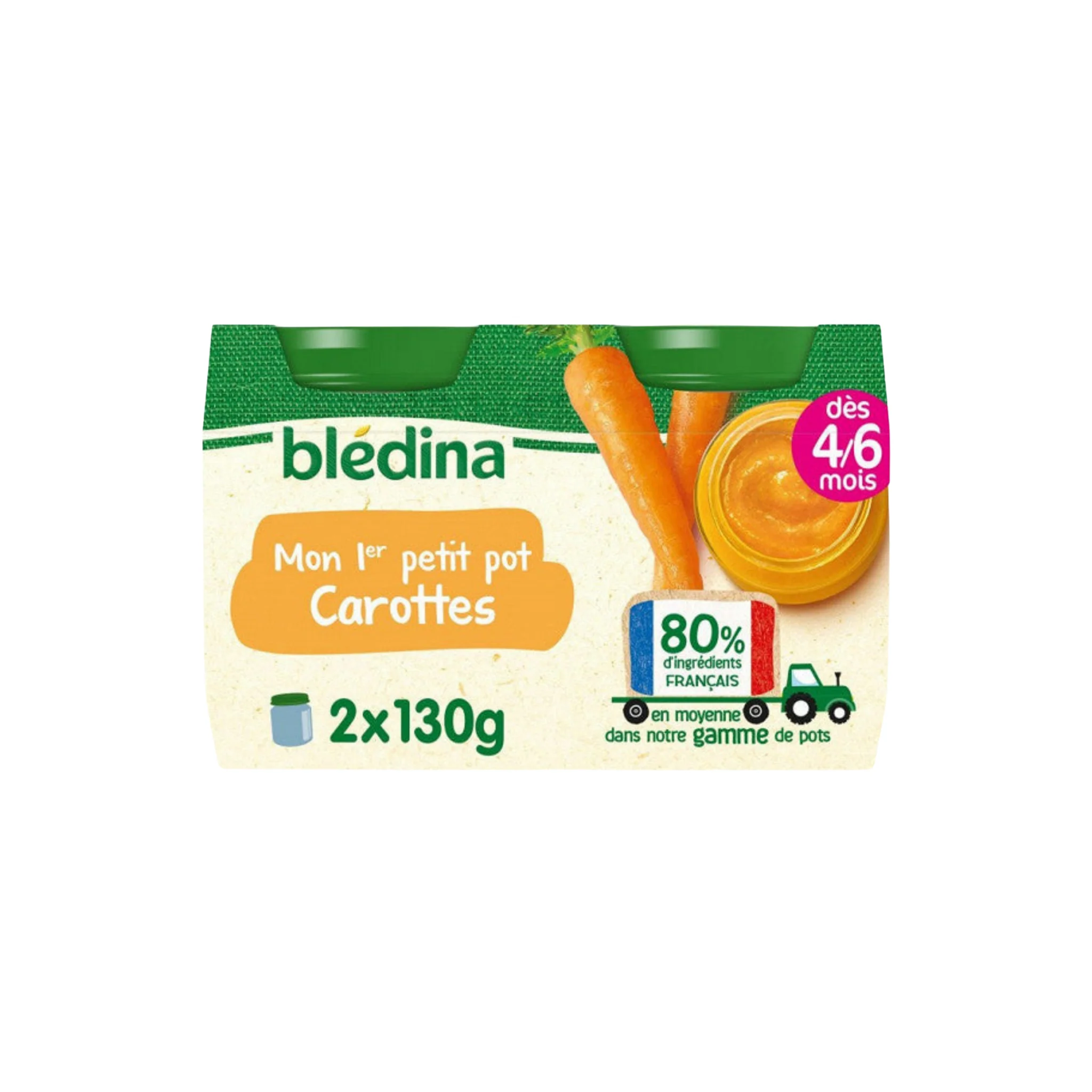 BLEDINA Pots Carottes 2x130g -D23