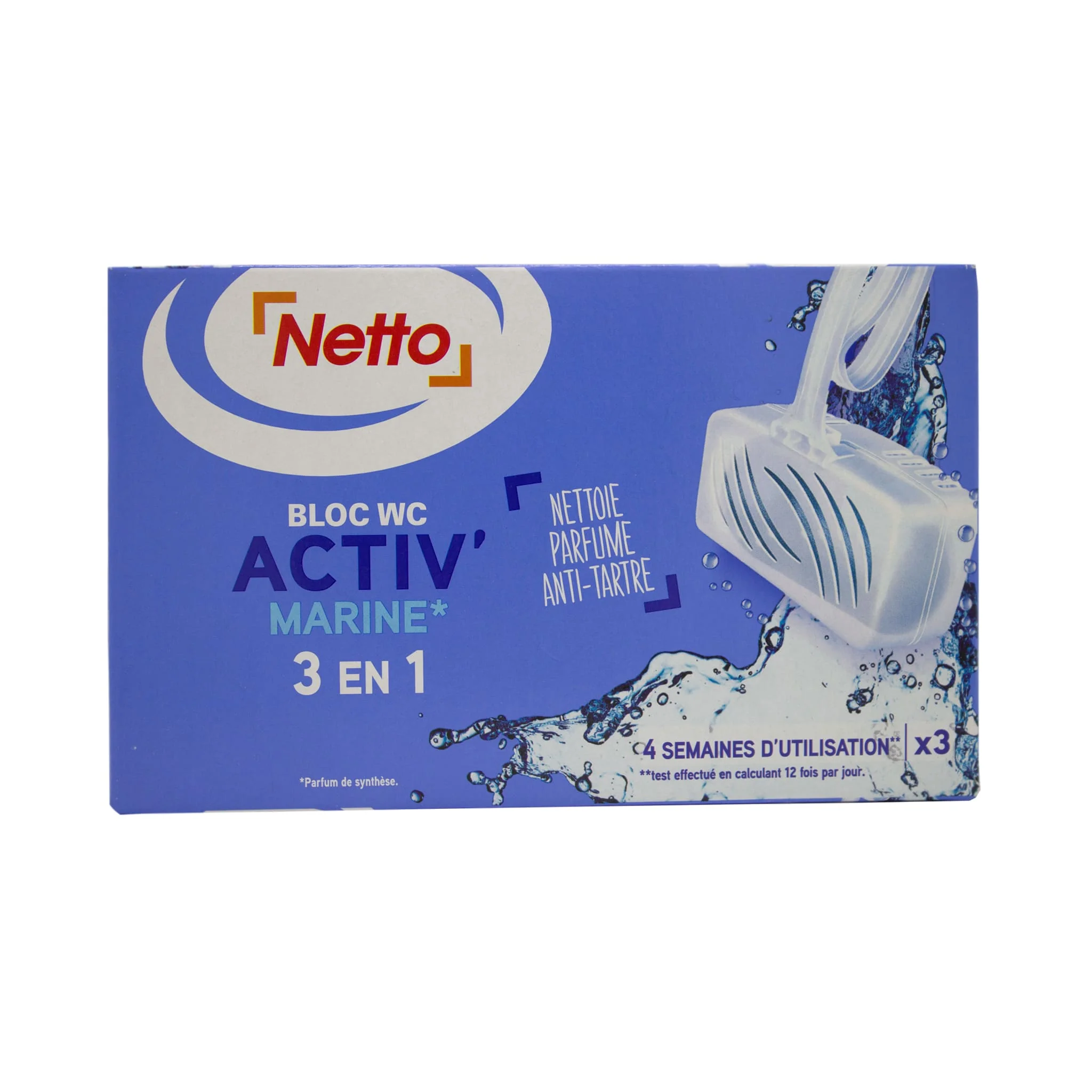 NETTO Bloc WC activ' fraîcheur marine x3 120g -J32