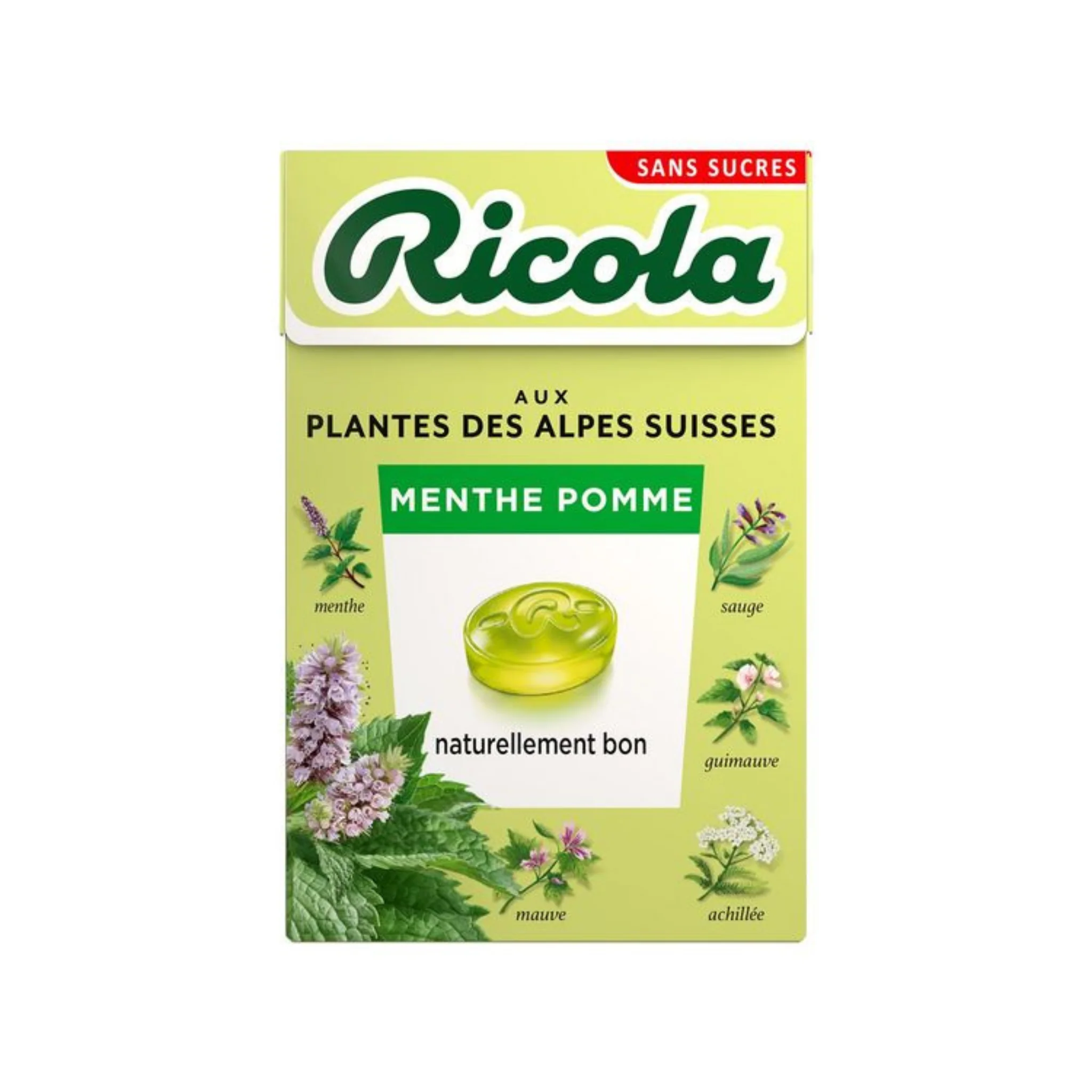 RICOLA Bonbons menthe pomme sans sucres 50g -B11