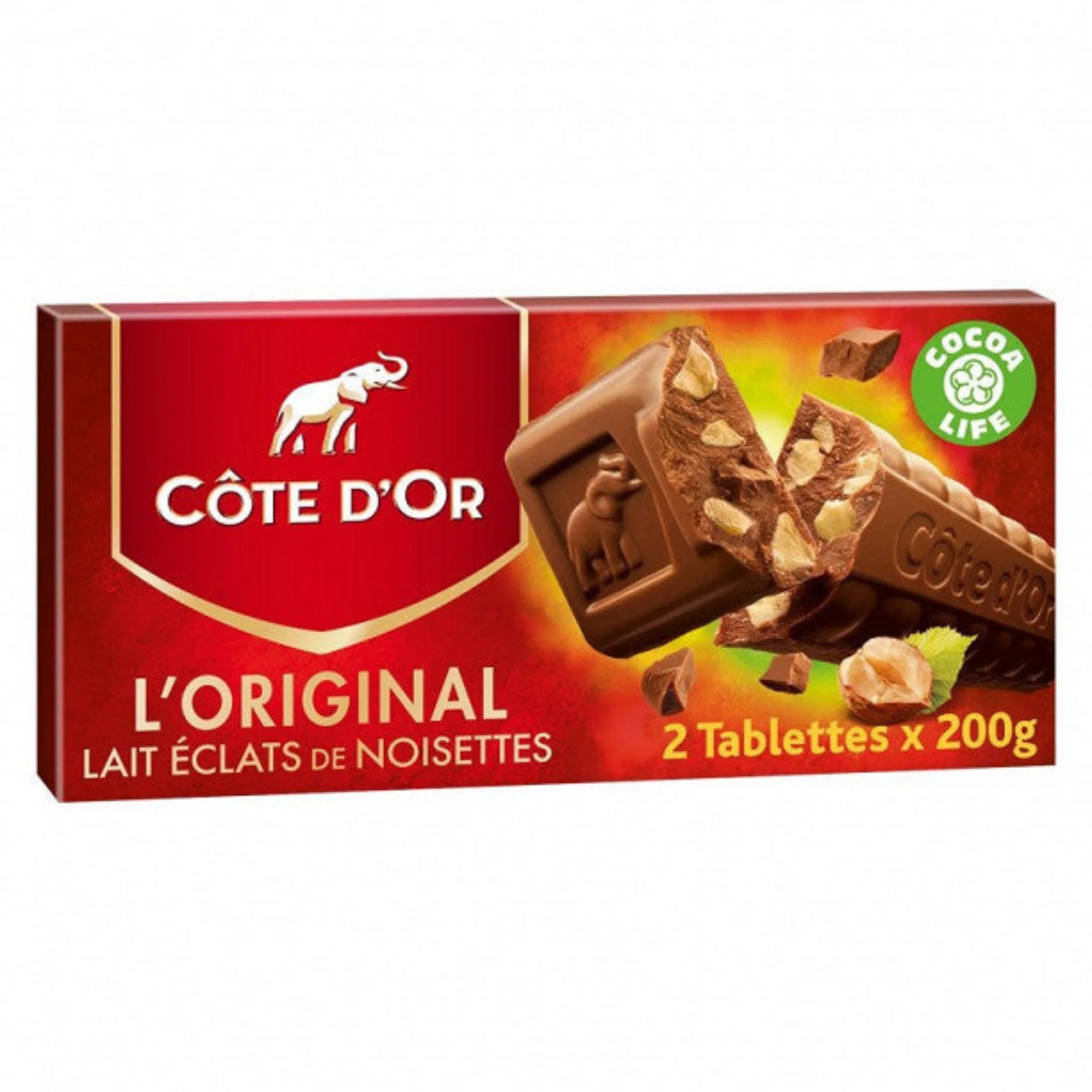 COTE D'OR Lait éclats de noisettes 200g -B112