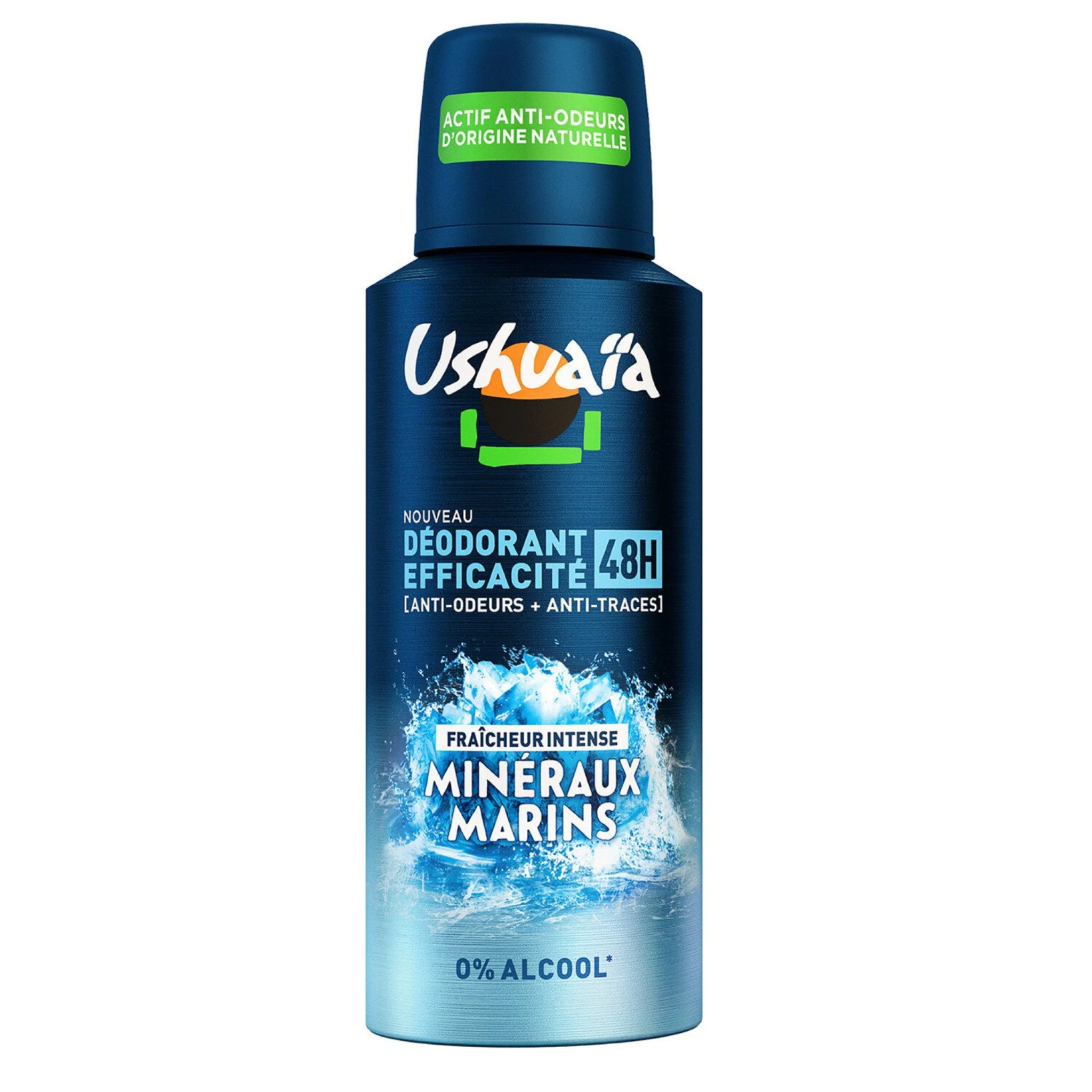 USHUAIA Déodorant Homme 48h Fraîcheur Intense Minéraux Marins 150ml -K12
