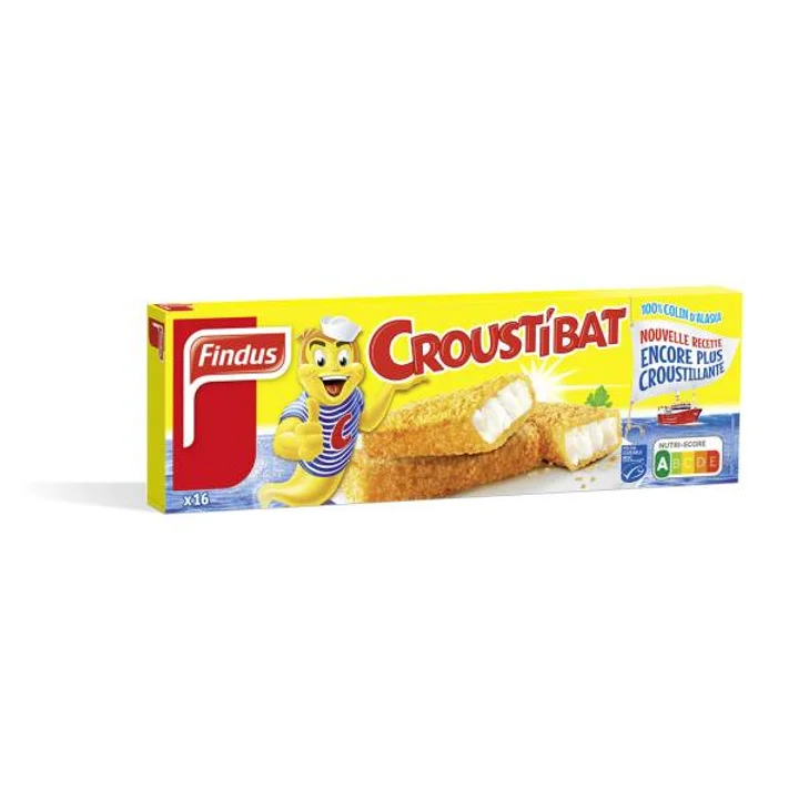 FINDUS Croustibat Bâtonnets de filets de colin d'Alaska panés -480g