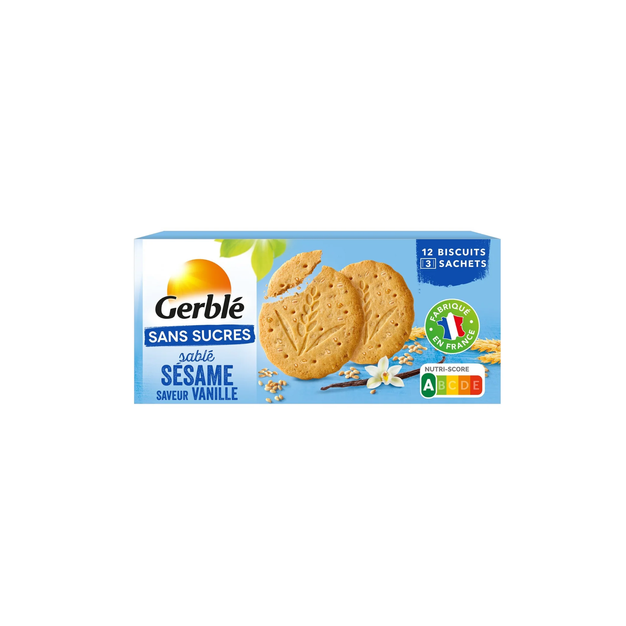 GERBLÉ Biscuit Sésame Vanille Sans Sucres 132g -D102
