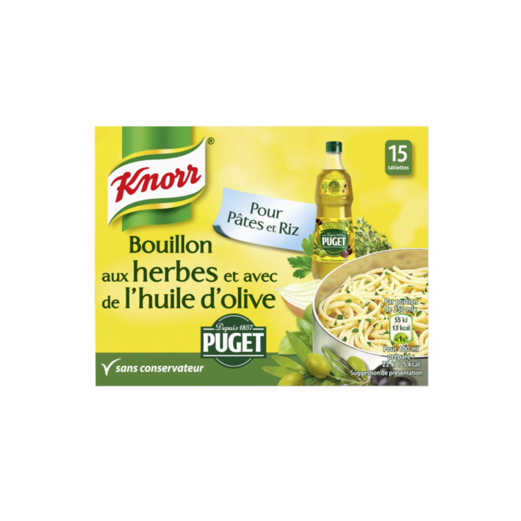KNORR Bouillon Herbes et Huile D'Olive Puget 132g -F12