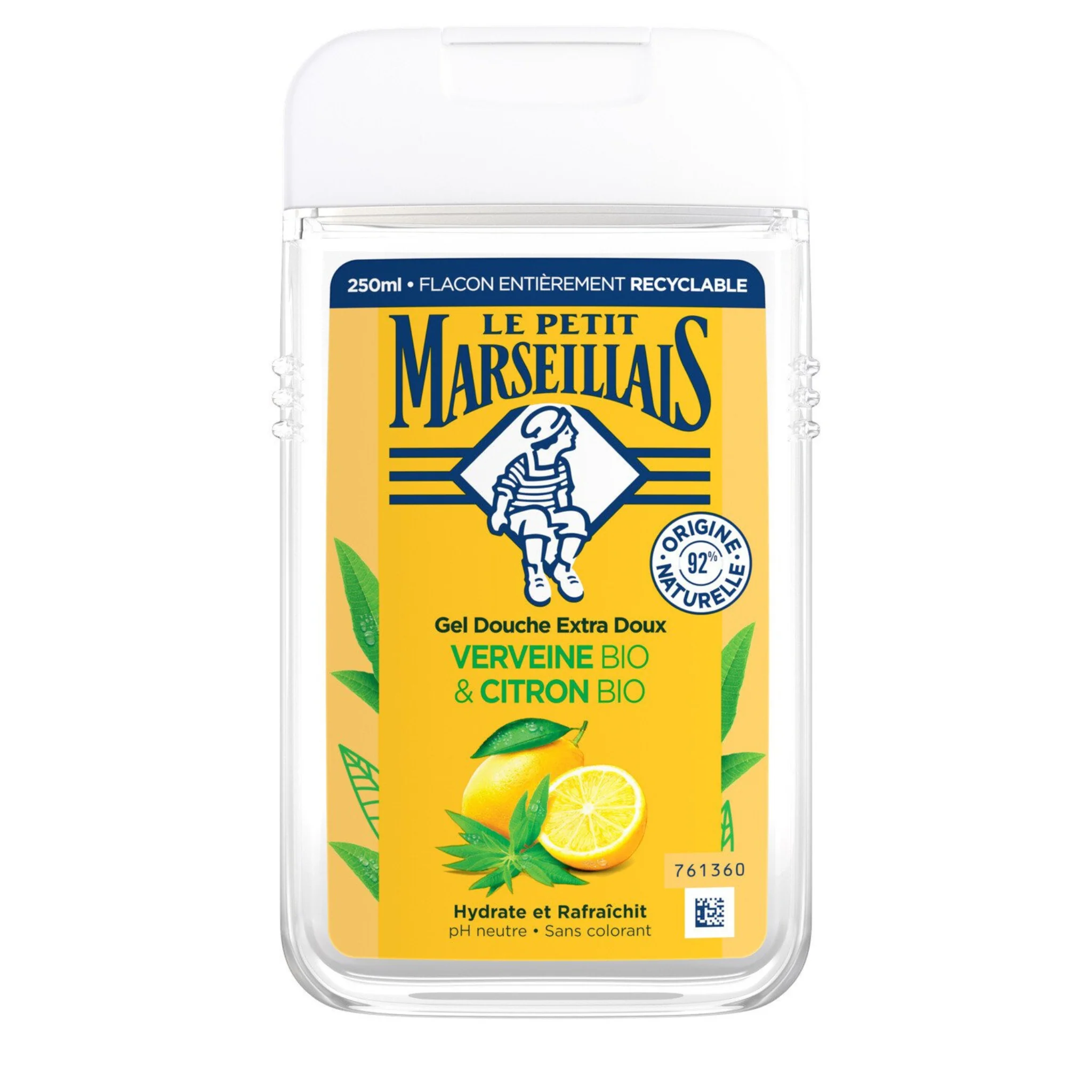 LE PETIT MARSEILLAIS Gel Douche Verveine & Citron Hydratant Bio 250ml -J103