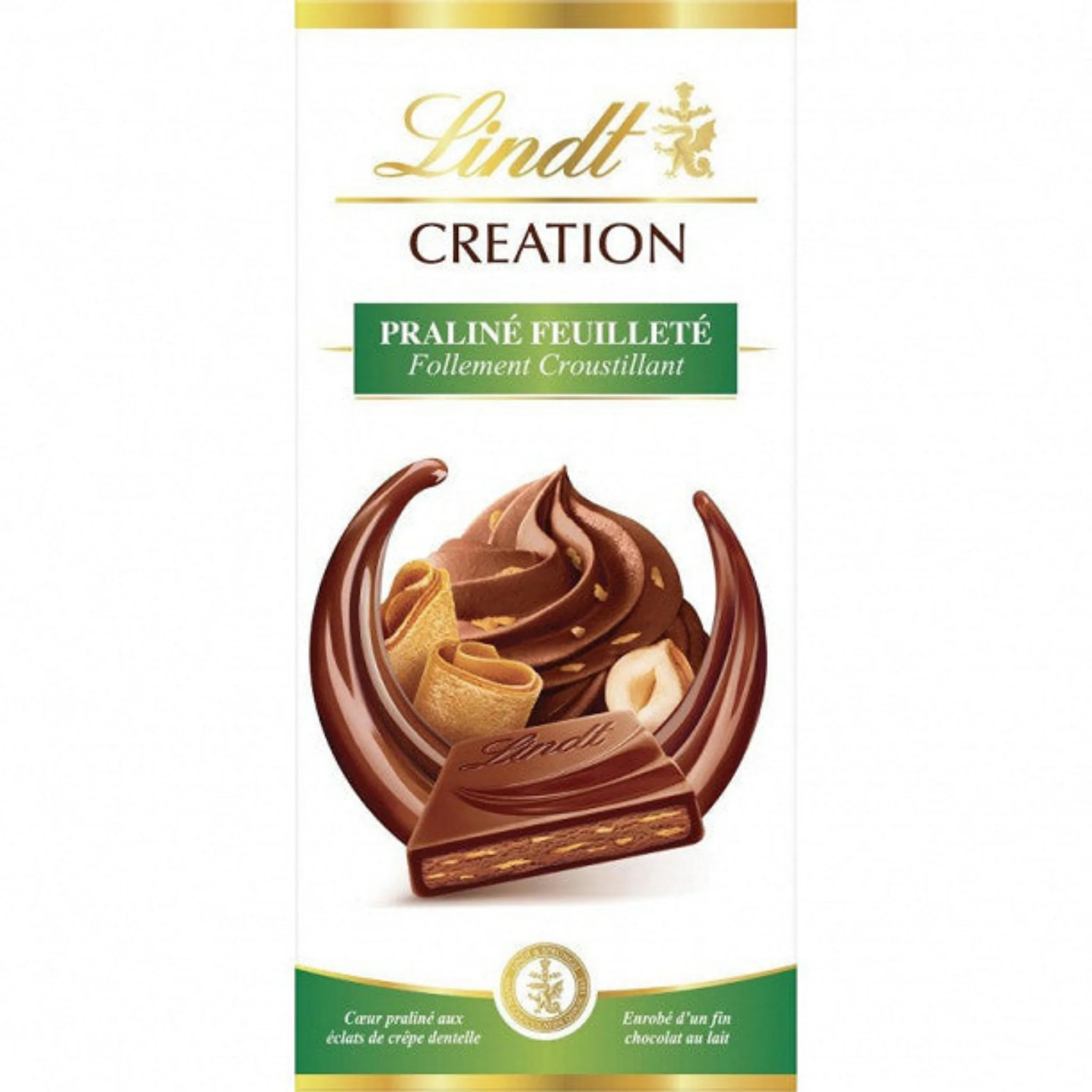 LINDT Création lait praliné feuilleté 150g -B83