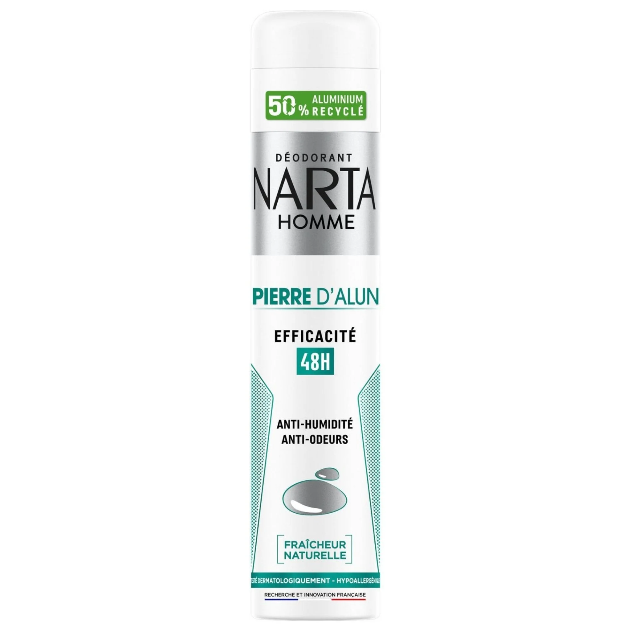 NARTA Déodorant atomiseur homme pierre alun 200g -K11