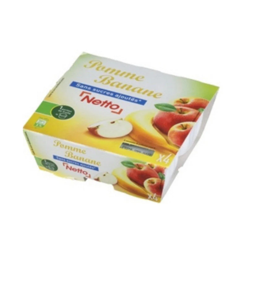 NETTO Compote puree aux fruits pomme banane 4x100g -D54