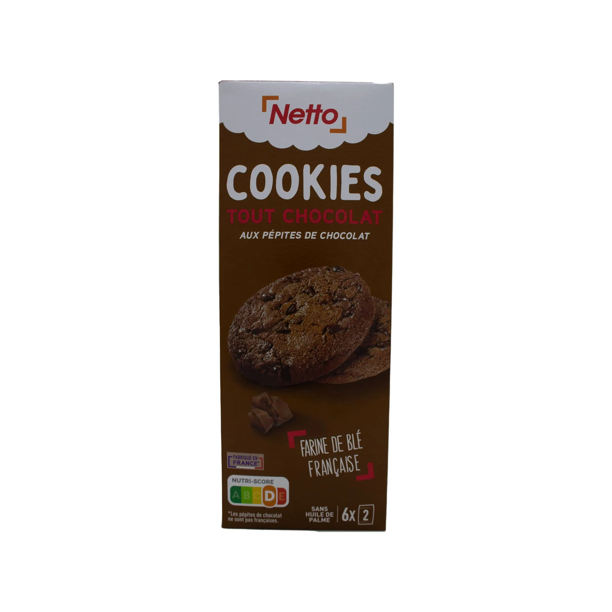 NETTO cookies tout chocolat aux pépites de chocolat 200g -A84