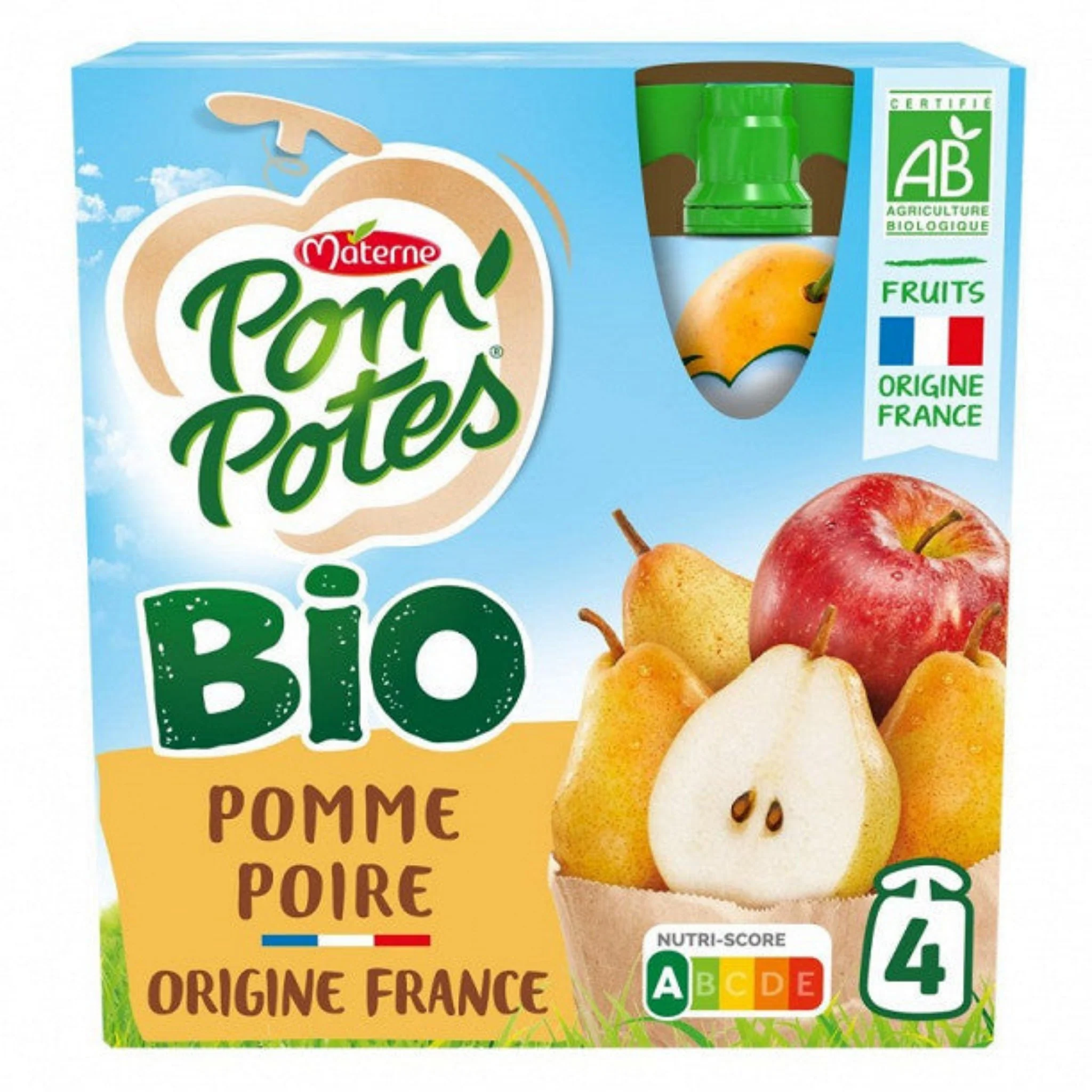 POM'POTES Bio Ssa Pomme Poire 4x90g -C31