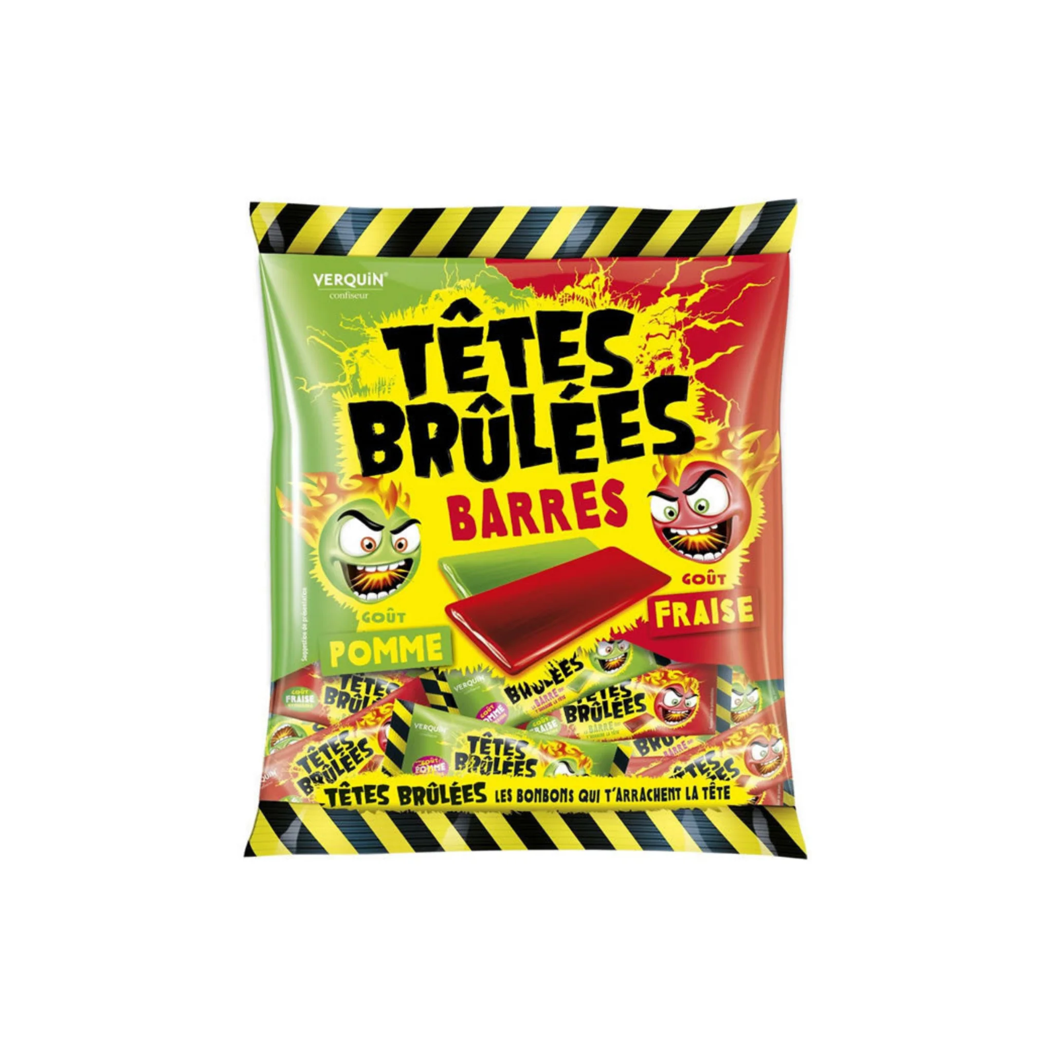 TÊTES Brûlées Barres de Rire Fraise/Pomme 200g -B122